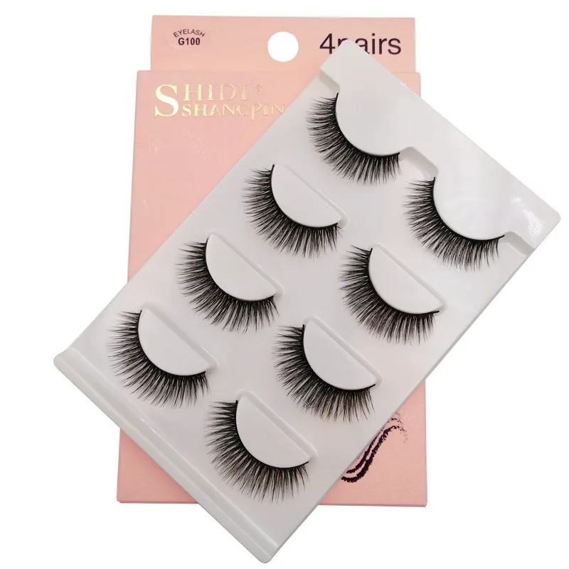 

3D Mink Lashes Fake Eyelashes Natural 3d False Lashes cilios faux mink lashes faux cils SHIDISHANGPIN 4 Pairs Mink Eyelashes