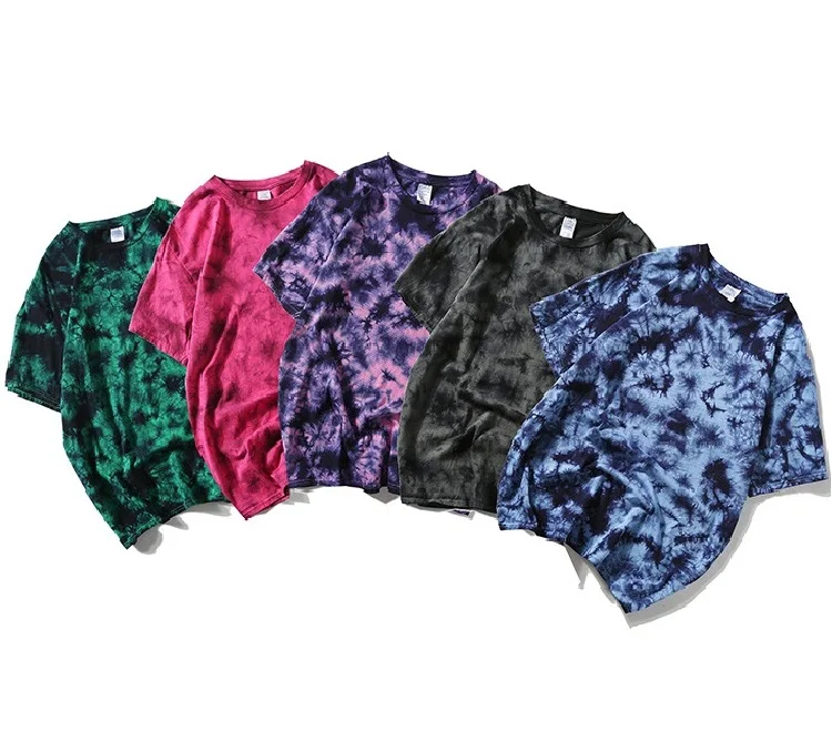 

Unisex Streetwear T Shirt Printing Tie Dye Short Sleeve Men's Hip Hop T shirts