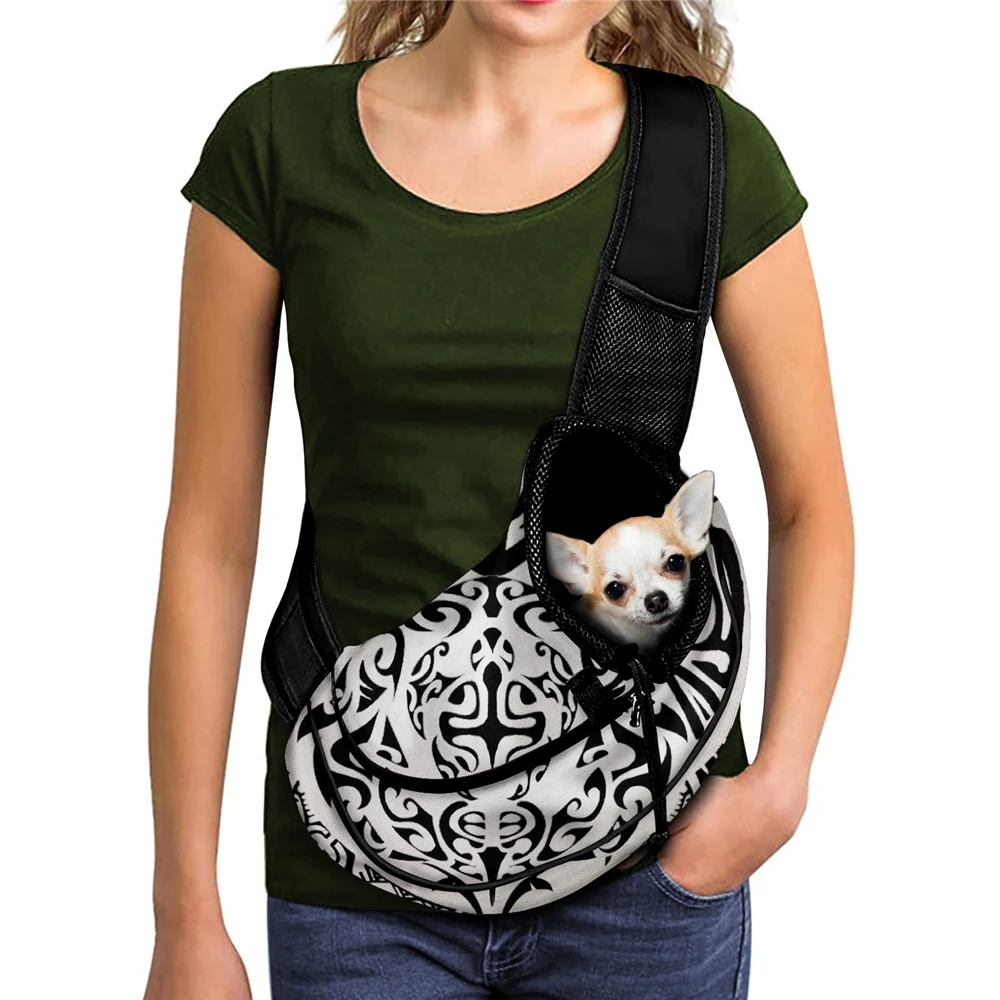 

Latest Pet Products Polynesian Tribal Turtle Pattern Pet Sling Bag Carrier Breathable Mesh Pet Bag Carrier for Puppy/Kitten, Customized color