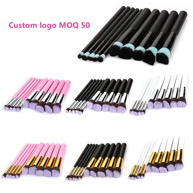 

professional trade assurance free sample private label 10 pcs kabuki makeup brush set your own brand makeup brushes