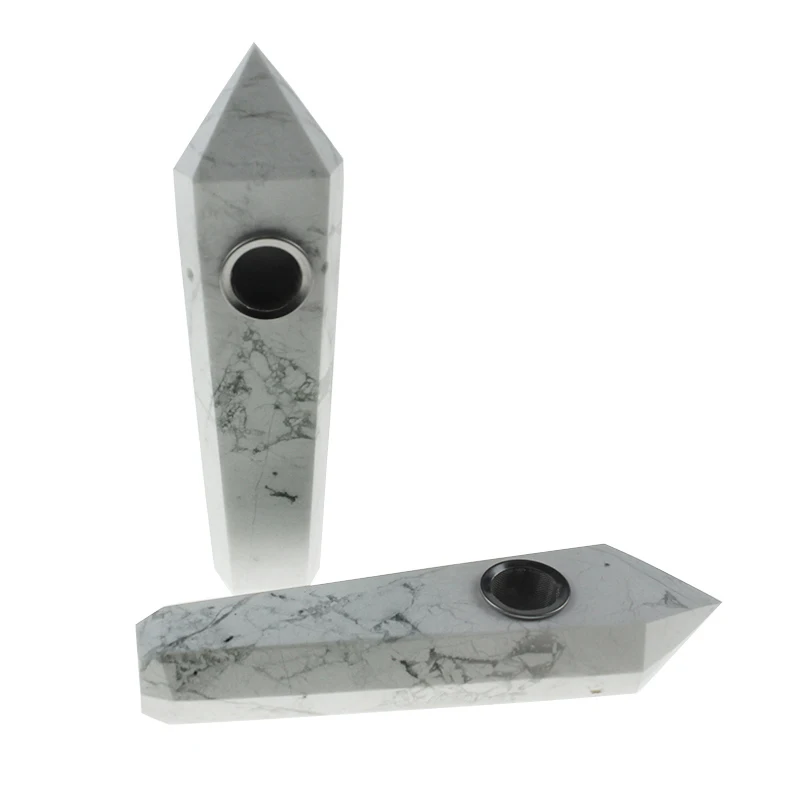 

Hand carved White turquoise Crystal Smoking Pipe for sale, Colorful