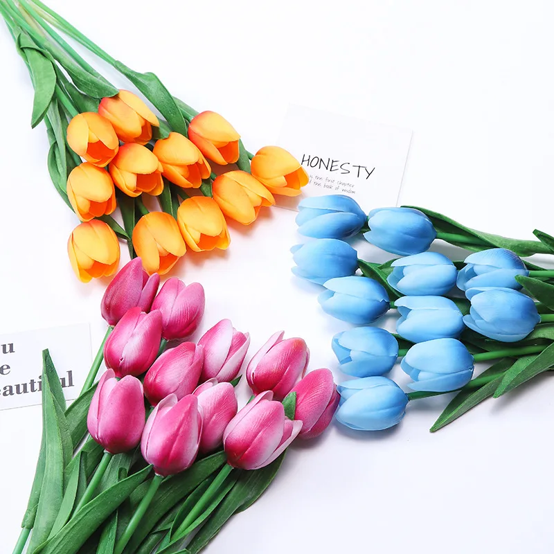 AYOYO OEM PU Tulip Artificial Flower Silk Flower Moisturizing and Tactile Simulation Flower
