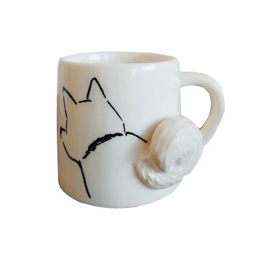 

Cute Carton Cat Mug with Handle white Coffee Mug for gifts