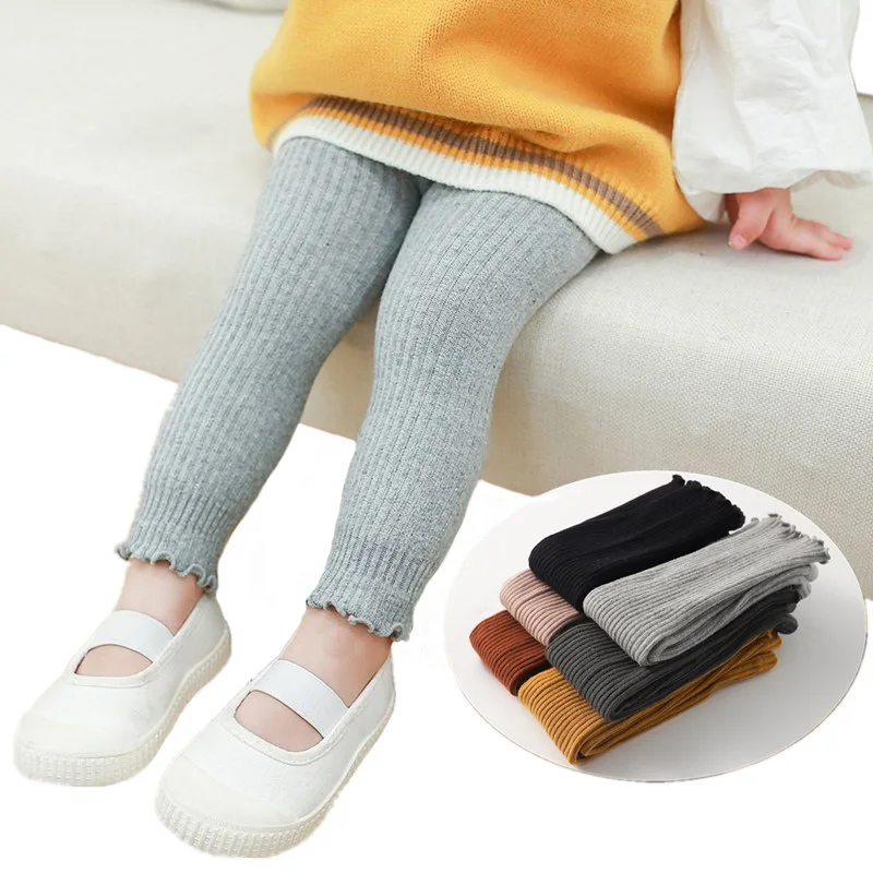 

Girls Leggings Children's Pants Infant Newborn Kids Leggings Toddler Girl Cotton Trousers Ribbed Leggings 2021 Spring Autumn, Customized colors