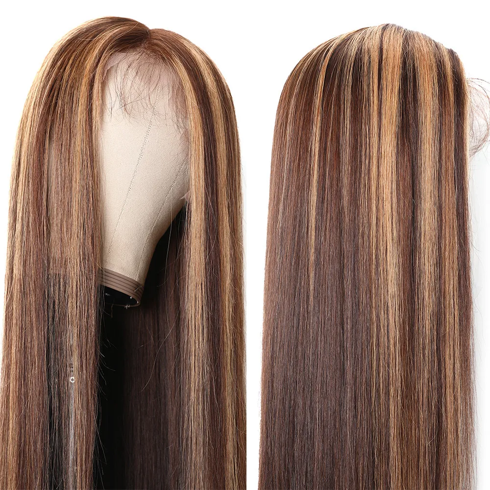 

Private Label Hot Sale Highlight Blonde Long Wigs For Women Deep Wave Lace Front Wig Hair Extensions