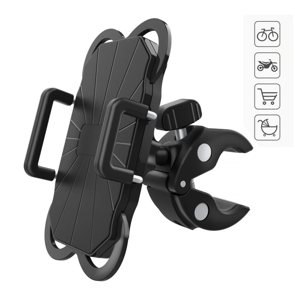 

New arrival anti-slip full protection 360 degree rotating bicycle mount for3.5 to 6.5 inch smartphone, Black/gray