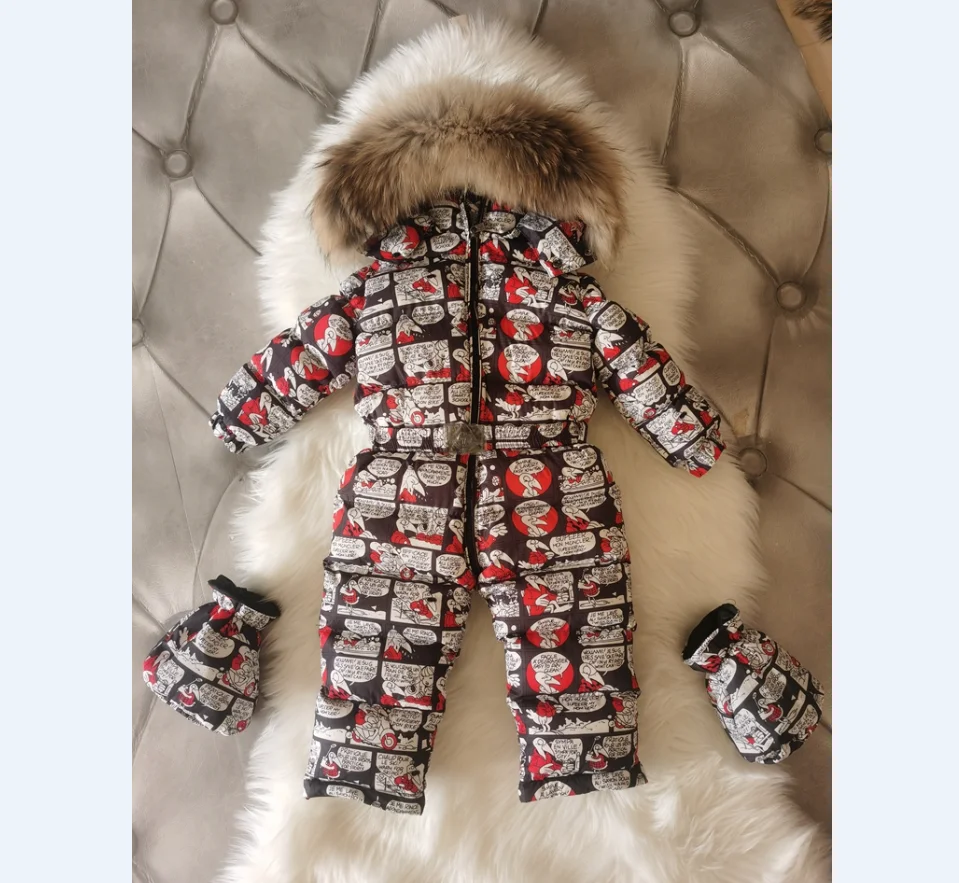 

Drop Shipping Infants & Toddlers winter style thicken cotton clothes boys hooded one-piece with down soaks girls warm romper set, Picture shows