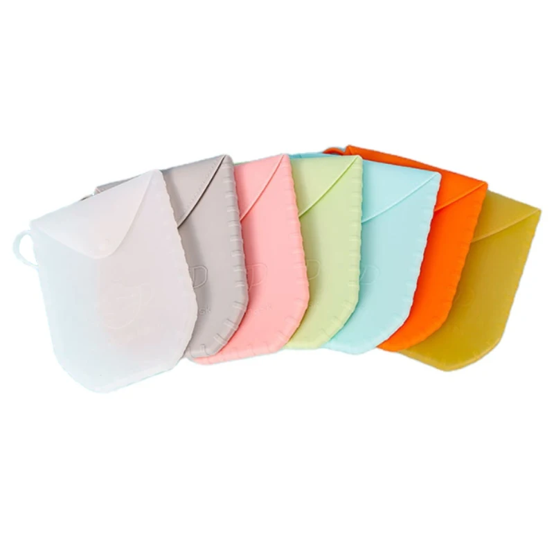 

Reusable Silicone masked storage bags masked storage case, White,green,pink,blue