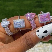 

most selling foxi jewelry white gold yellow pink square diamond ring