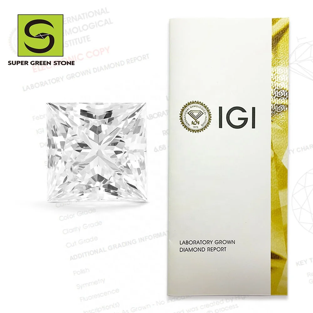 

SuperGS SGSD039 Princess Rough Vs1 Created Yellow Cvd Real Yellow Loose Blue Synthetic Stone Lab Grown Diamond