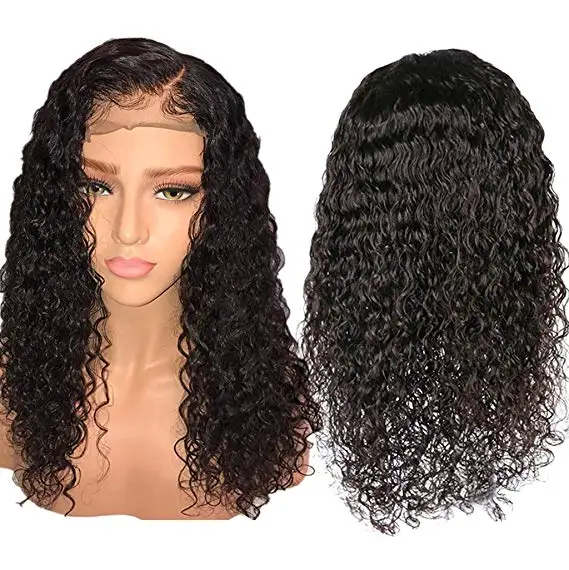 

Water wave Curly Human Hair Lace Front Wigs 130% Pre Plucked Natural Hairline Brazilian Hair Bob Wigs for Women