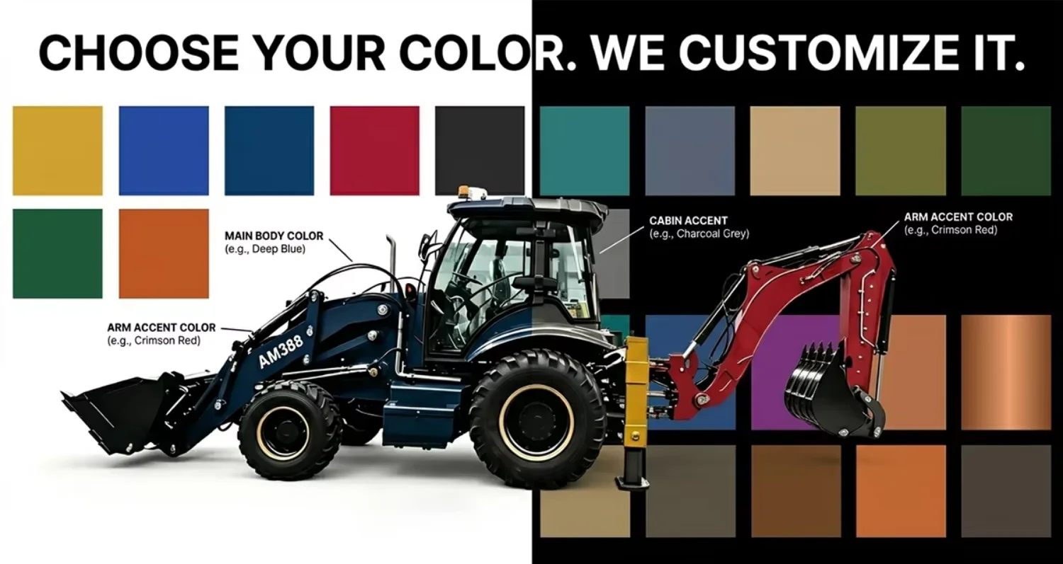 Hot Selling OEM Provided Chinese Backhoe Loader for Sale 4*4 Compact Tractor Backhoe Mini Loader