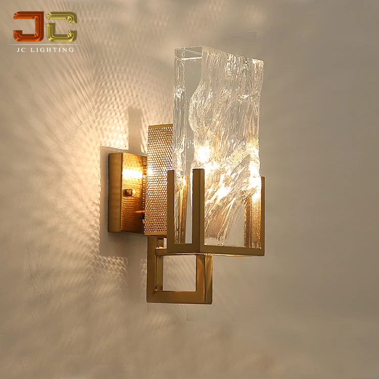 
Contemporary crystal nordic wall lamp e14 light brass hotel wall sconce for luxury dwelling 
