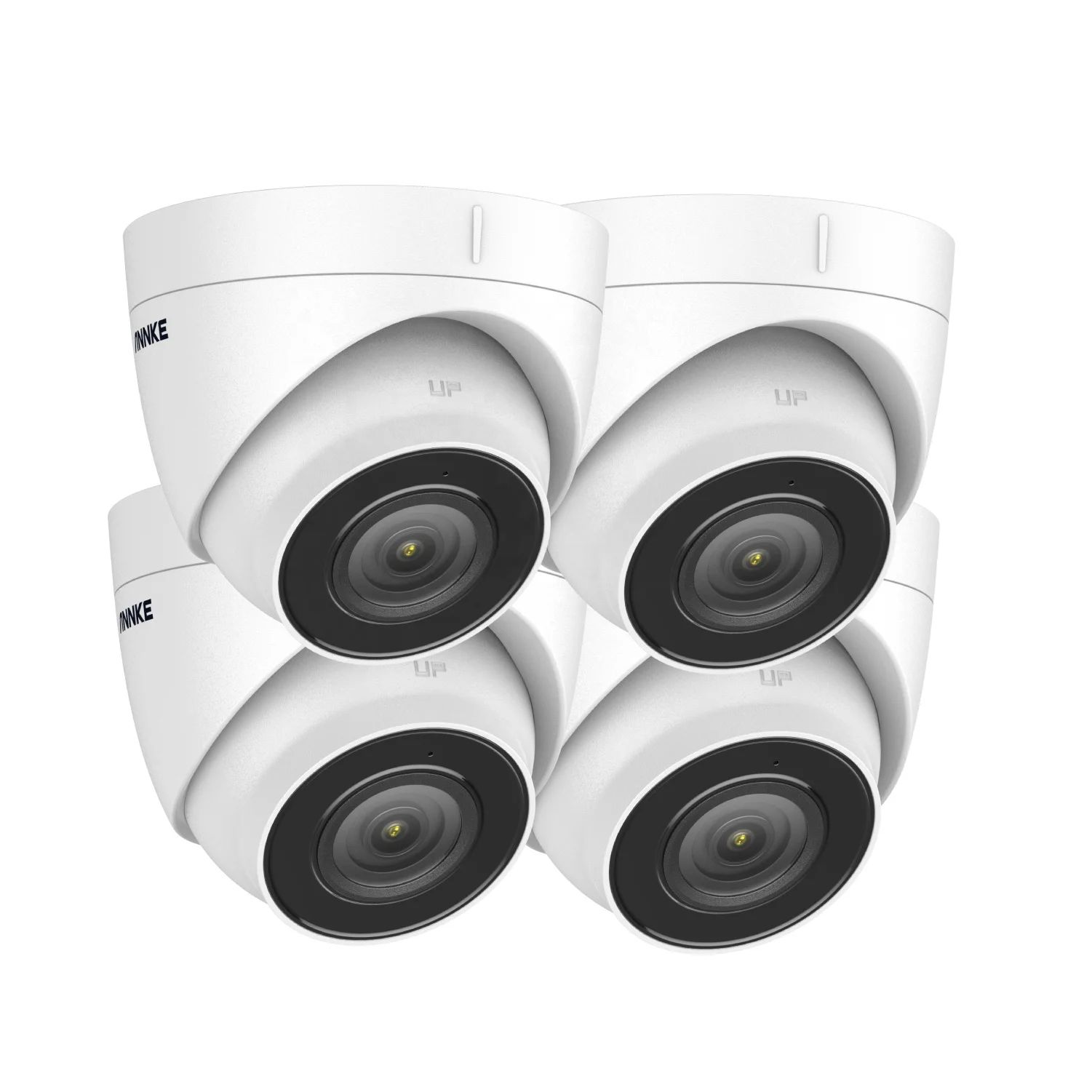 

ANNKE 5MP POE IP Turret Camera 4pcs Set Security Camera Outdoor IP Cameras with 2.8MM Lens 24/7 Audio Recording IP67 Rated