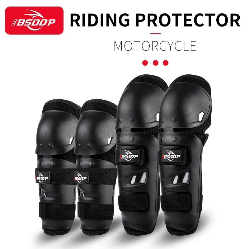 

BSDDP 4pcs Motorcycle Cycling Elbow Knee Pads kneepad guard Motocross protection equipment joelheiras de Shin Guards Armors Set