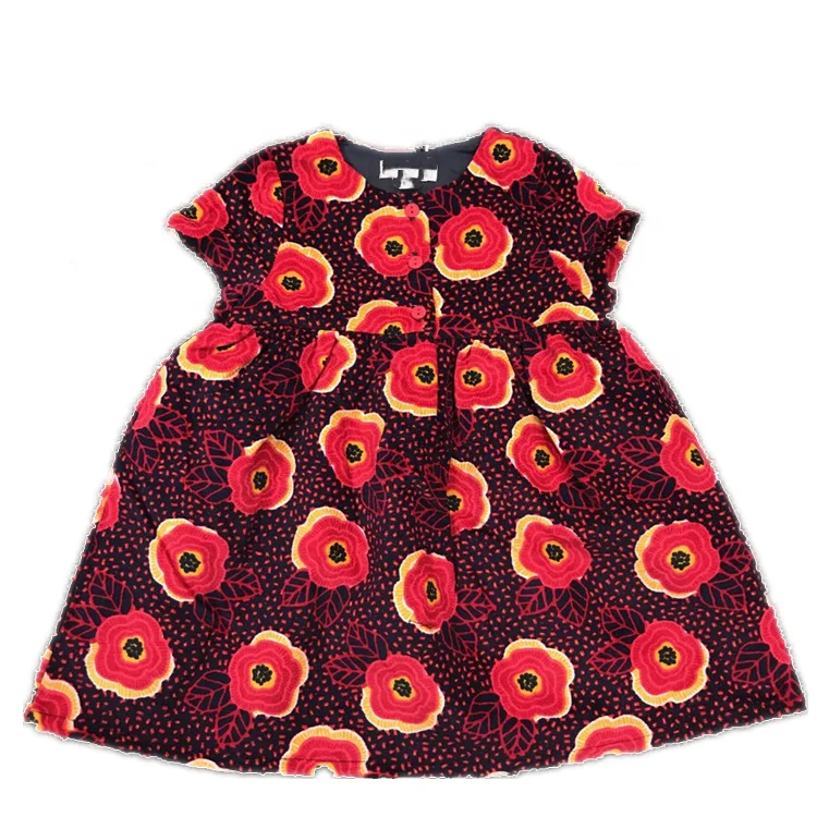 

Wholesale Baby Cotton Backless Winter Autumn Dress Girl Smocked Bubble Floral Mini Dress