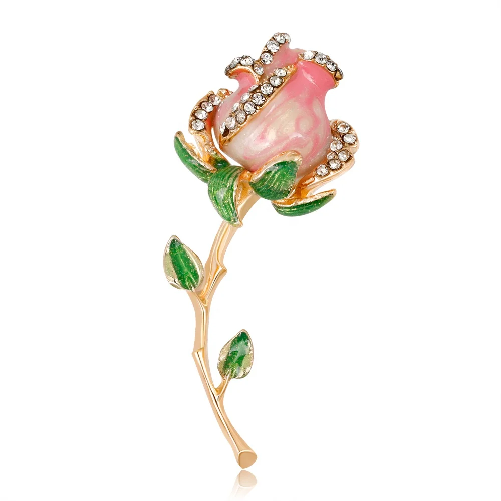 

New and Fashion Rose Flower Rhinestone Brooch Jewelry, Picture shows