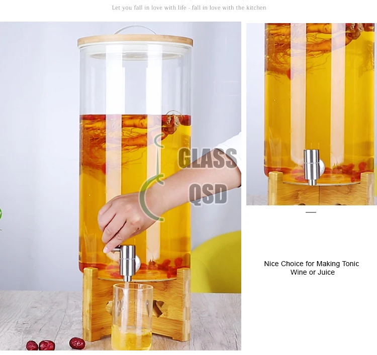 5/8/11L Airtight Hot and Cold Water Glass Drink Water Juice Beverage Dispenser With Tap Alcohol Ginseng Glass Bottle Dispenser 3.jpg