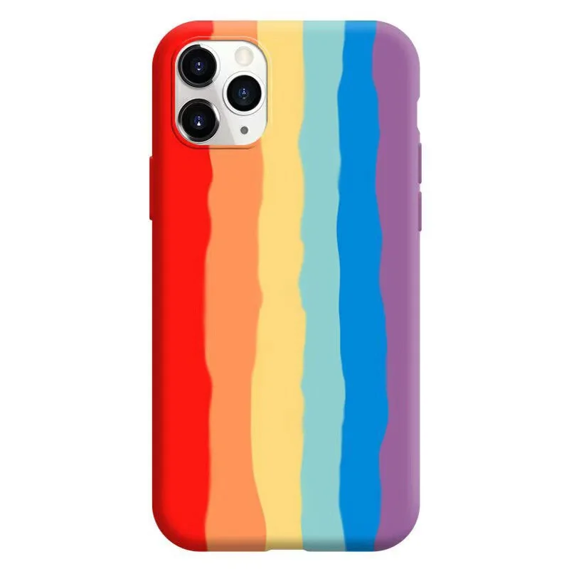 

Rainbow mobile phone case silicone frosted all-inclusive anti-drop mobile phone case wholesale for samsung huawei, Variety