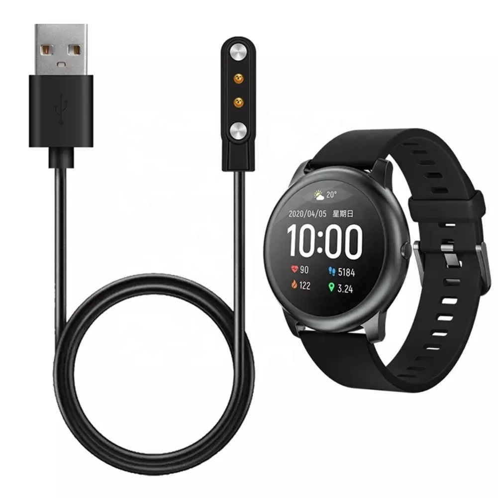 

Smart Watch Dock Charger Adapter Magnetic USB Charging Cable Cord Wire For Haylou Solar LS05 Sport Smart Watch, Black