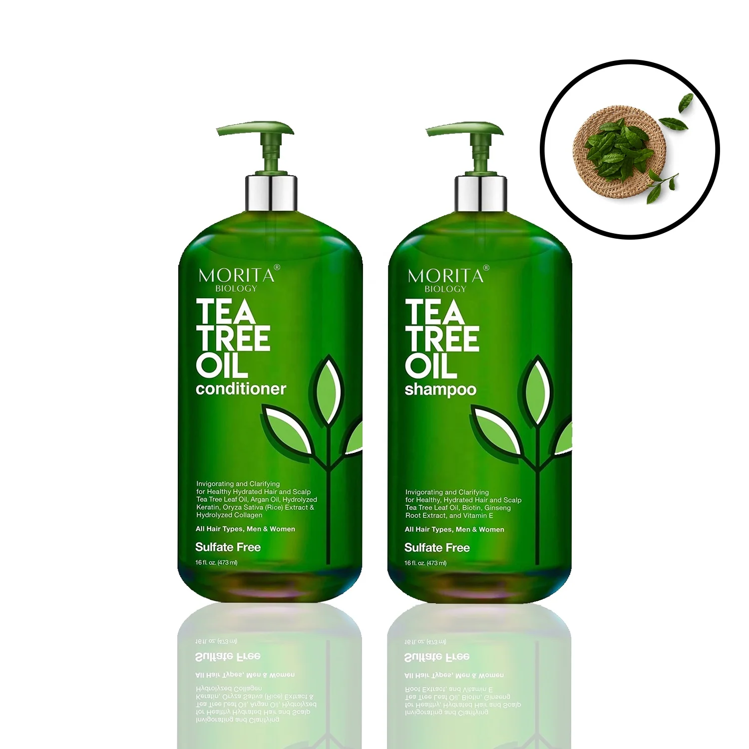 

Private label Fresh Anti hair loss shampoo Oil Control Aloe vera peppermint Tea Tree Oil Shampoo and Conditioner for hair growth