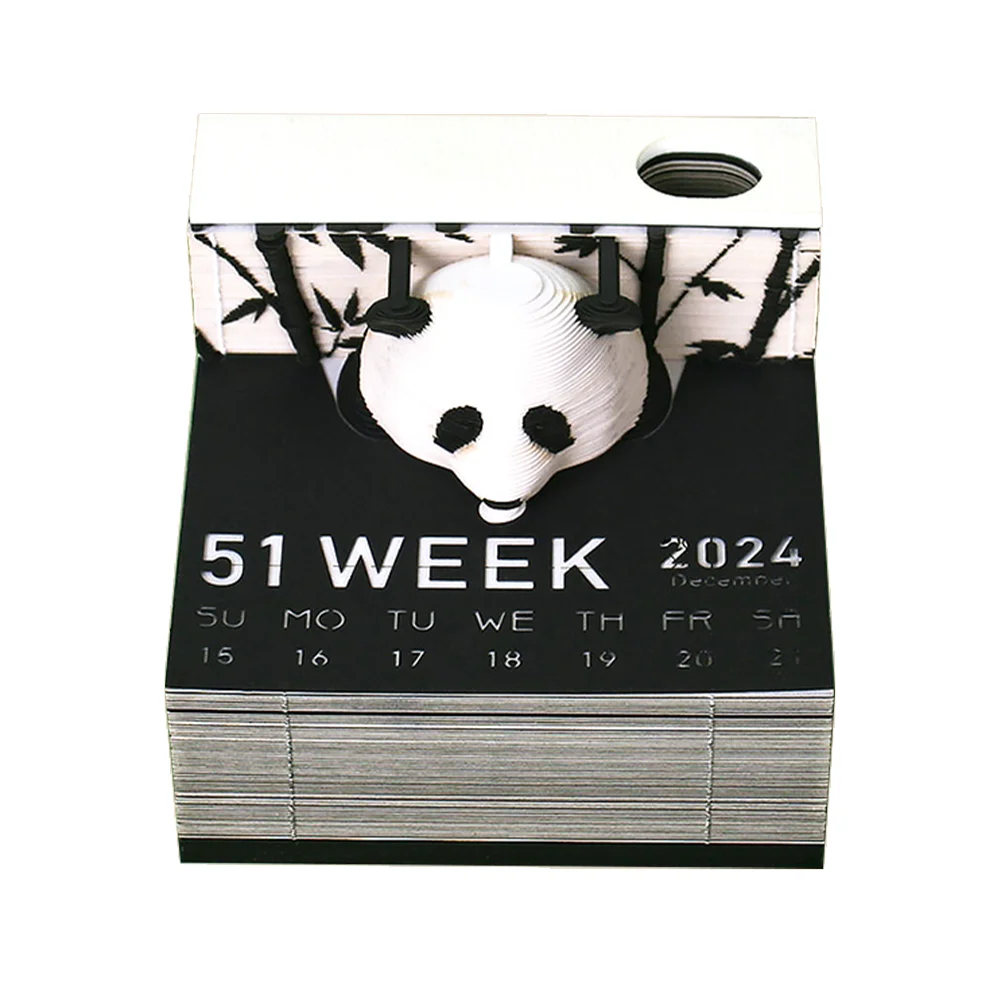 

Stationery Gift Set For School Student Custom Calendar 2024 3D Memo Pad Cute Panda Desk Decor Kids Birthday Christmas Gift Items