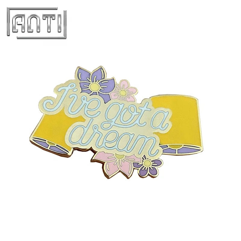 

Custom purple a lot of flower pattern various colour light purple and yellow hard enamel zinc alloy lapel pin, Blue