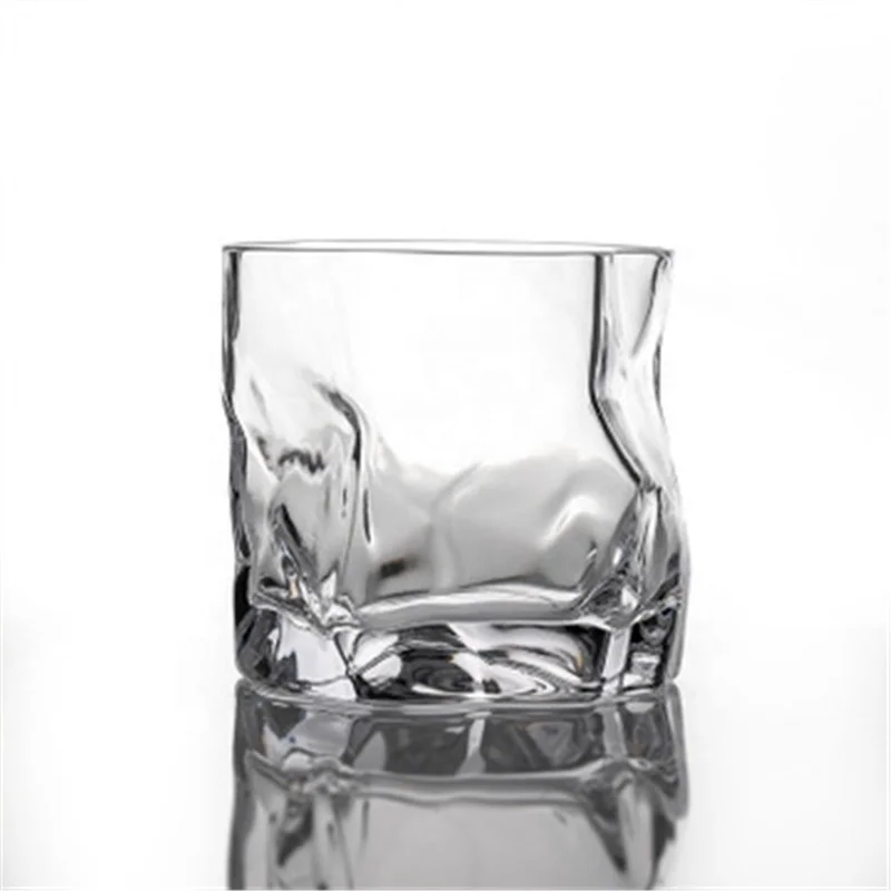 

Twisted Creative Irregular Whisky Beer Cup, Transparent/gold