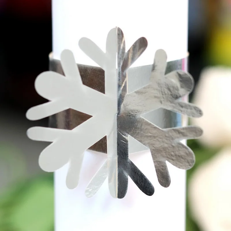 
Snowflake Laser Cut Napkin Ring Christmas Party Table Paper Decorations 