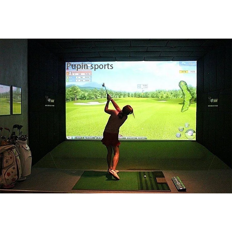 

Pupin 118'' X 79" Custom Dense Woven Fabric Golf Screen Impact Screen Golf Simulator Indoor Golf impact screen