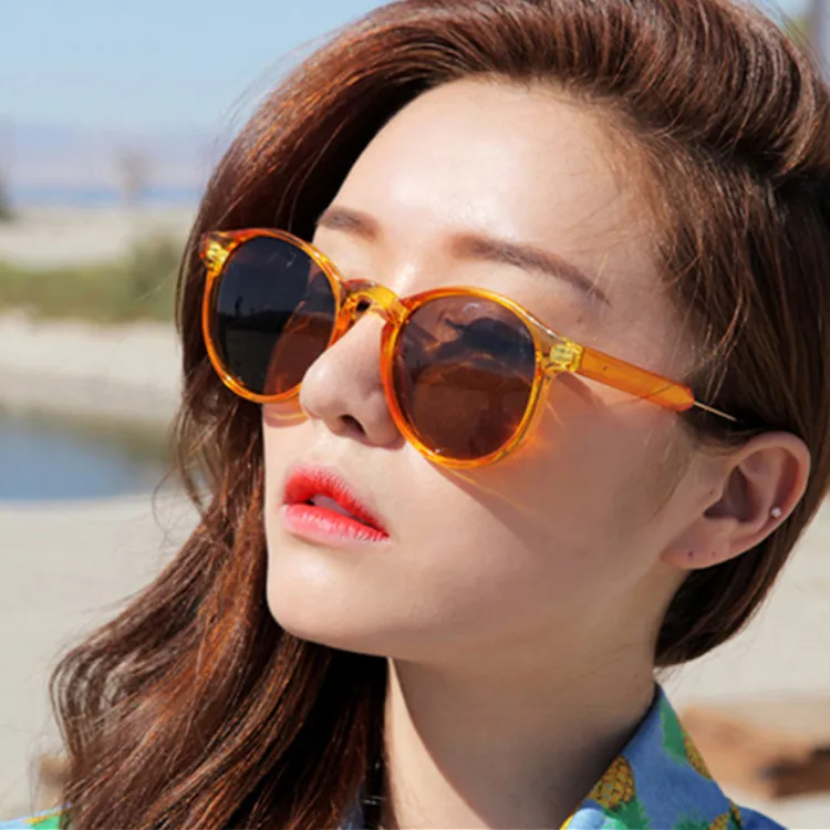 

Round Big Frame Orange Color For Women Fashion Sunglasses, 7 colors