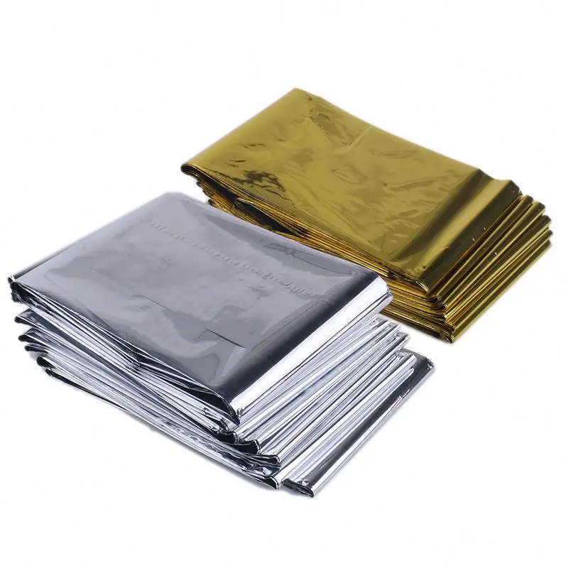 

gold siliver colour thermal emergency blanket yo2,tm emergency blankets, Silver, gold