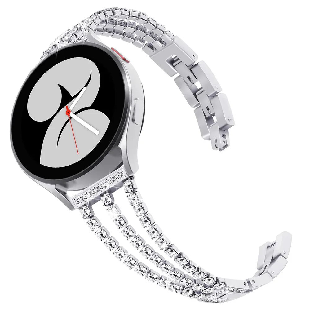 

Luxury Elegant Bracelet Style Metal Diamond Stainless Steel Smart Watch Strap For Samsung Galaxy watch6