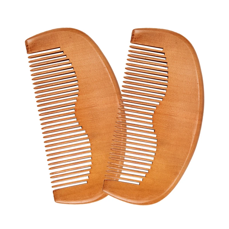 

Amazon straight hair parting comb private label portable lice Pocket Size Natural wooden peach beard comb for traval