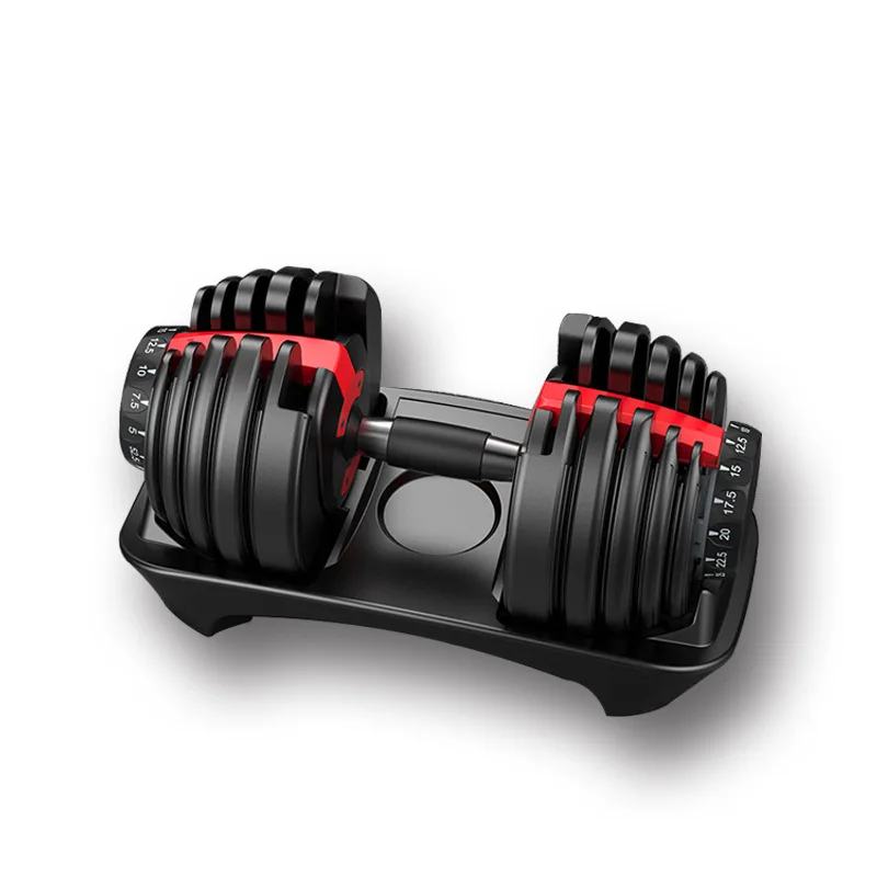 

ENGINE Home Use Quickly Change Portable High Quality Free Weights Power Block Used Adjustable Dumbbells, Black, red