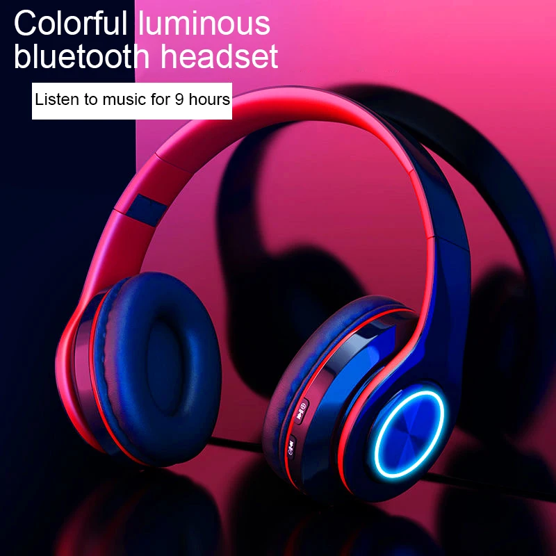 

Wireless headset bt headset fashion color design high quality btV5.0 wireless card sports folding headset