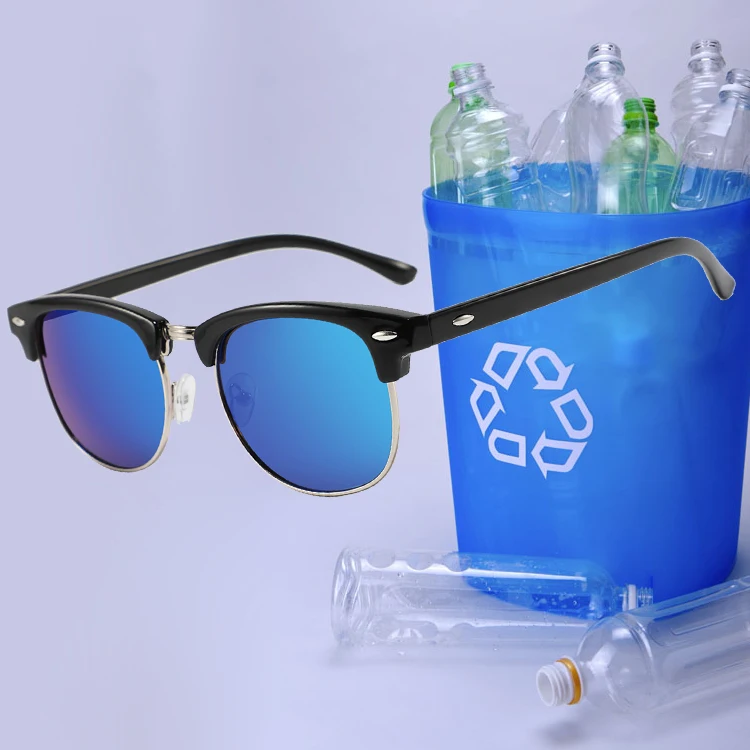 

2022 plastic custom sun glasses recycled glasses fashion round sunglasses for men