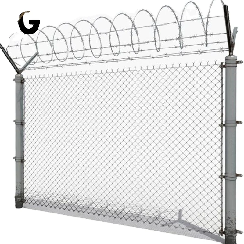 

High Security Perimeter Fence Razor Barbed Wire Anti Climb Airport Fence for Sale