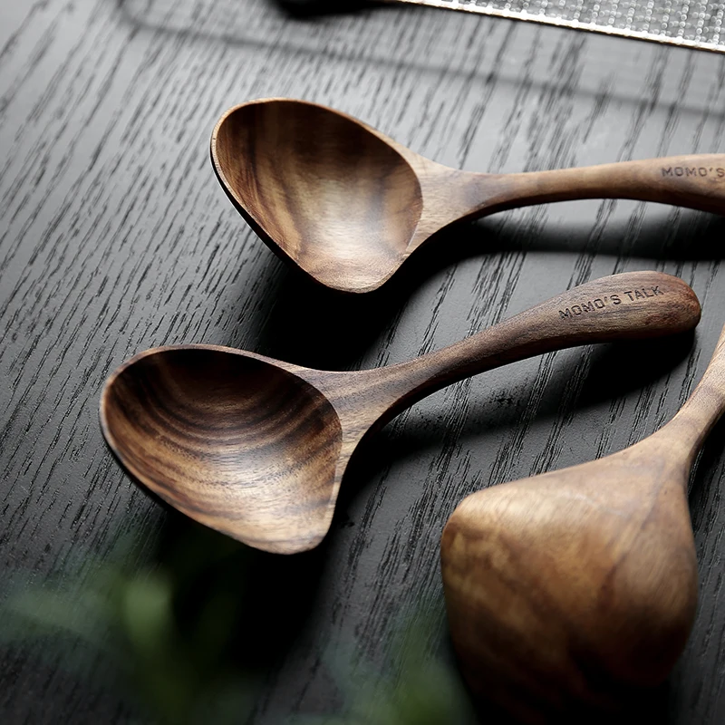 

A soup spoon wood soup ladle Spatula Egg tray, Natural