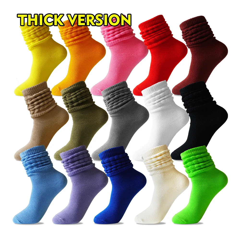 

2021 heavy slouch socks for women socks scrunchie socks, 15 colors