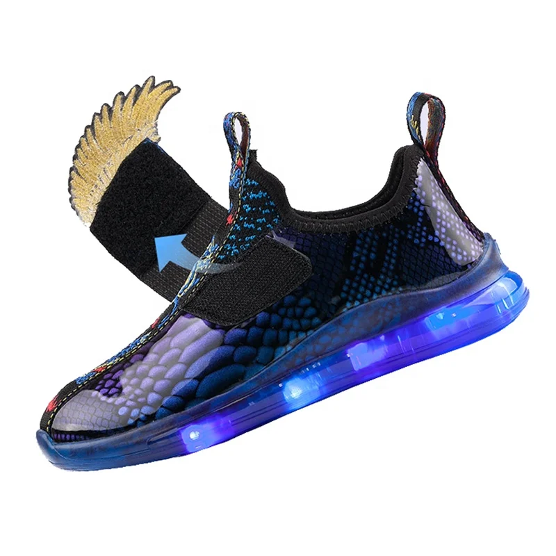 Cool And Stylish TPU Mirror Shoe Upper Rubber LED Light Sole Children's Shoes