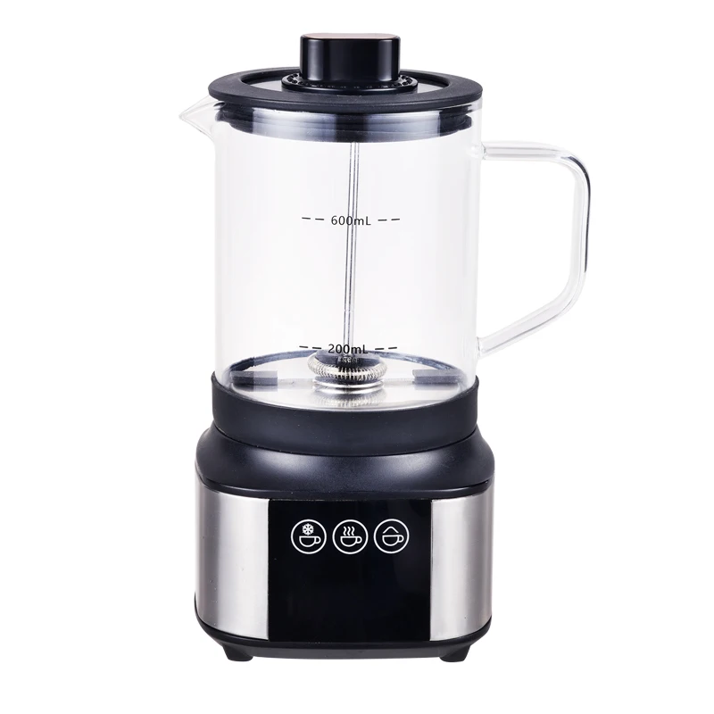 

2021 Portable 220V Automatic Black Heat Electric Whisk Milk Frother And Heater Warmer