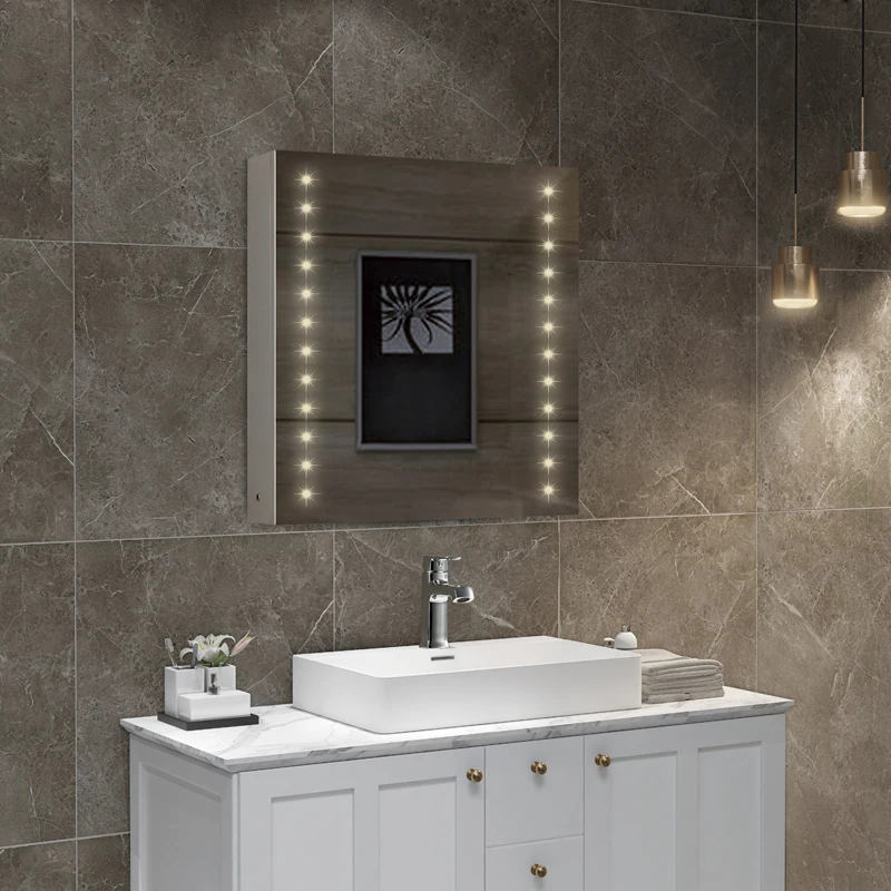 Funky Shallow Narrow Bathroom Led Light Touch Screen Square