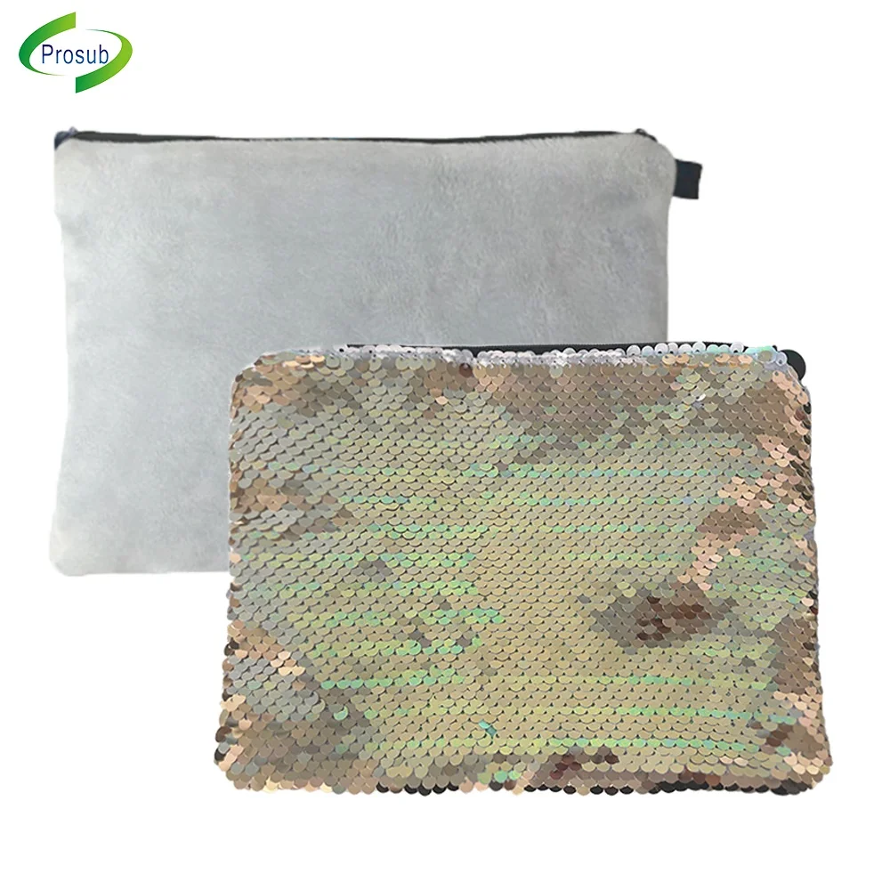 

Prosub Blank Flip Sequin Cosmetic Bags for sublimation Custom Logo Reversible Bling Glitter Sublimation Makeup Bag