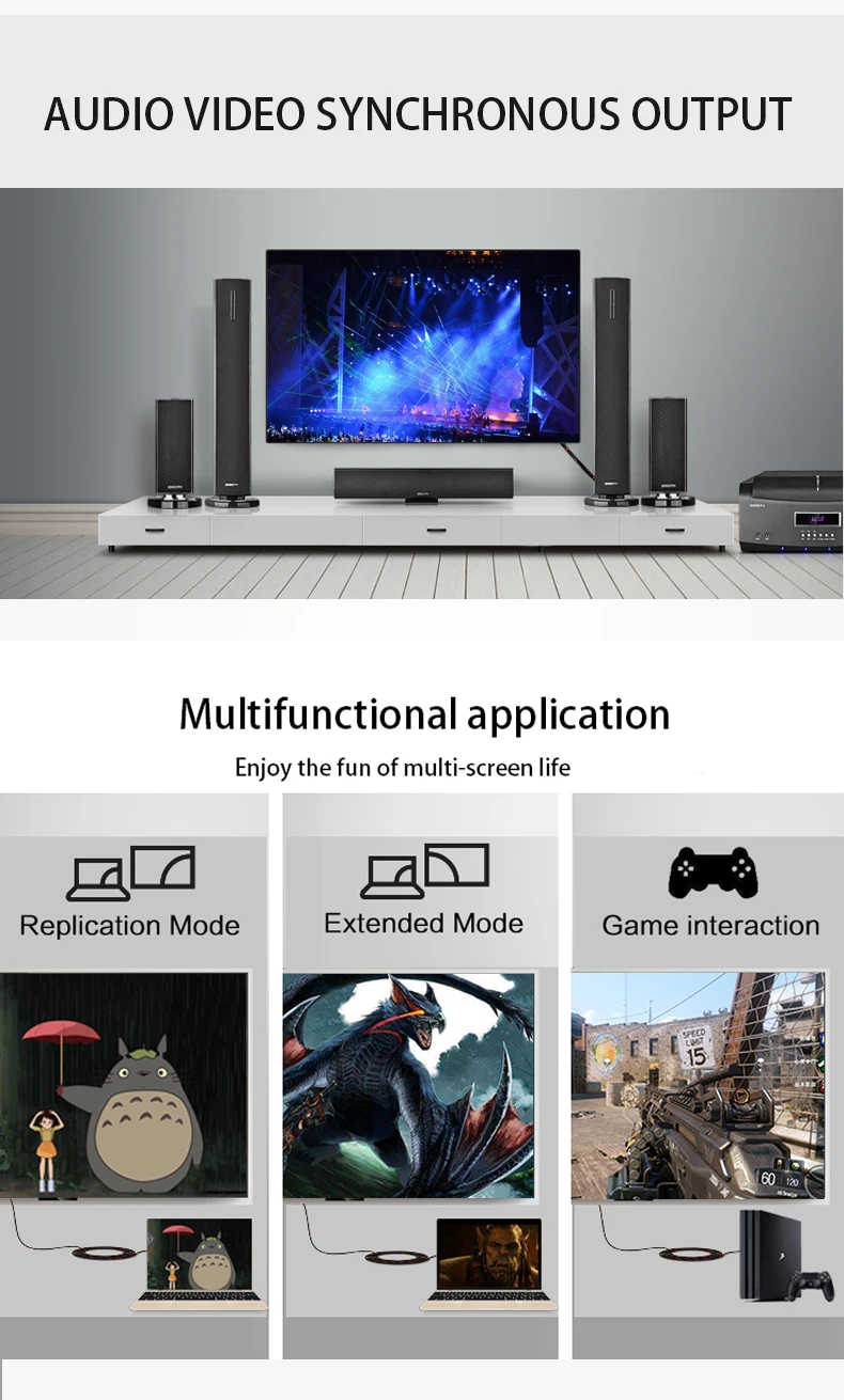 Newest High speed 1.4V 2.0V HDMI cable with Ethernet for TV PC Projector PS3/4 - ANKUX.COM