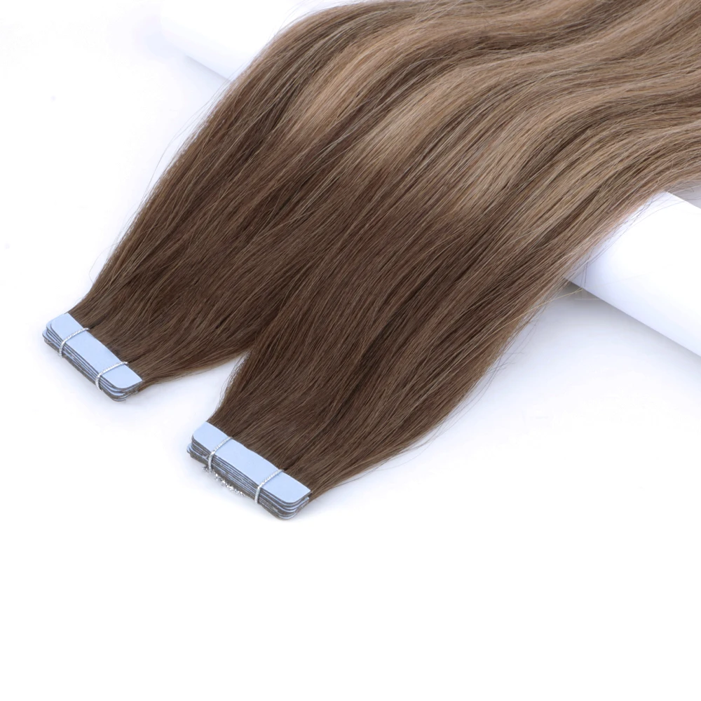 

20inch Real Human cuticle vrigin remy hair tape human hair extensions for beautiful ladies, Accept customer color chart