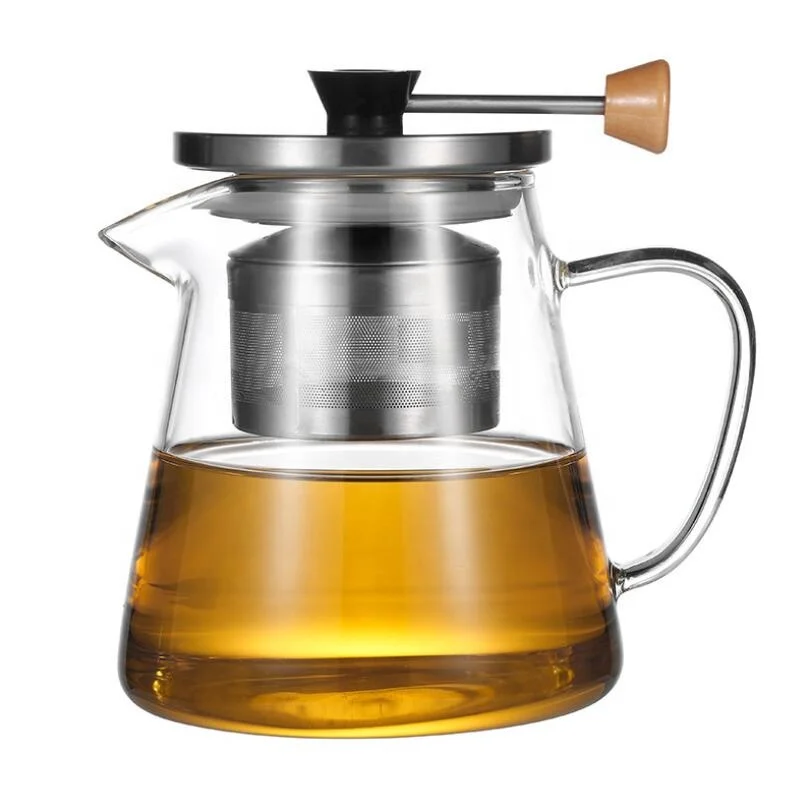 

Customize Heat Resistant Borosilicate Glass 750ml 950ml 1500ml Tea Pot With Tea Infuser, Transparent