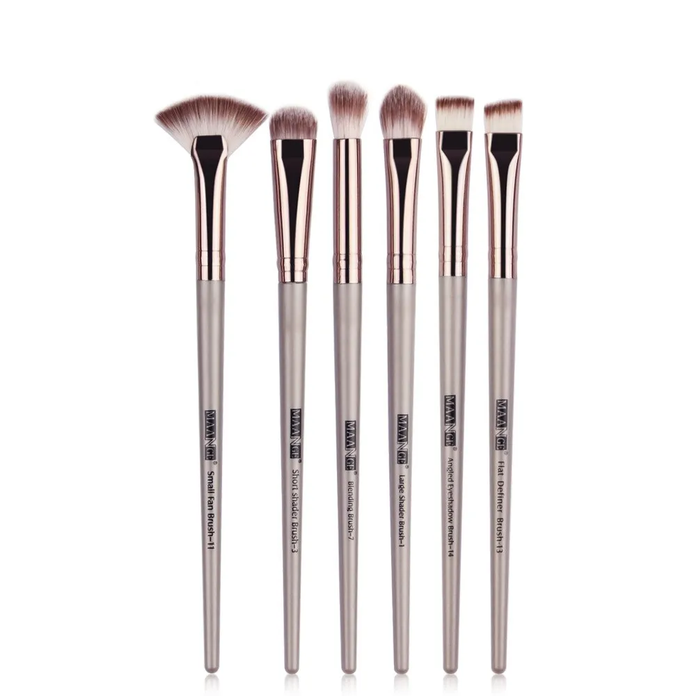 

New Private Label 6pcs Black Professional Synthetic Hair Brush Make Up Brushes Sets, White