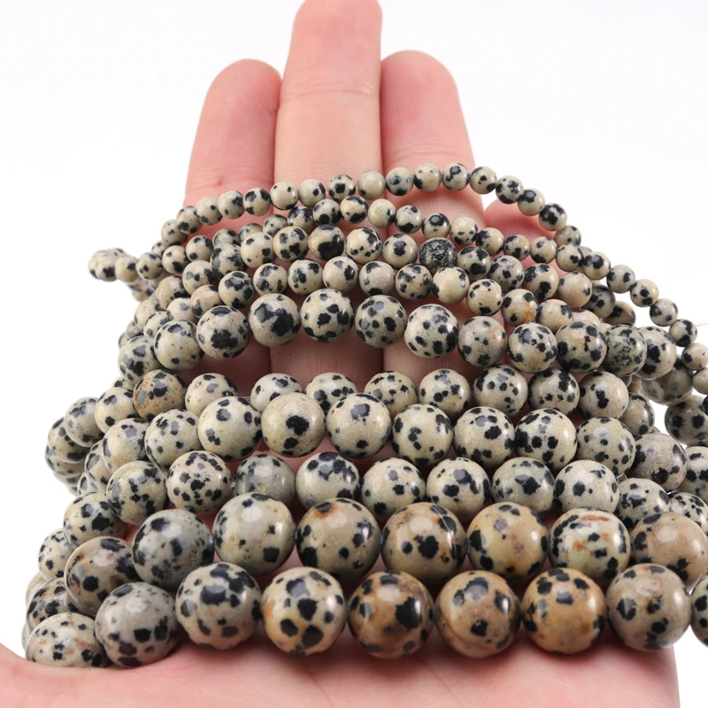 

Natural Matt Frosted Stone Beads Speckled Stone Round Beads 15" Strand 2 3 4 6 8 10 12mm Pick Size For Jewelry Making, As picture