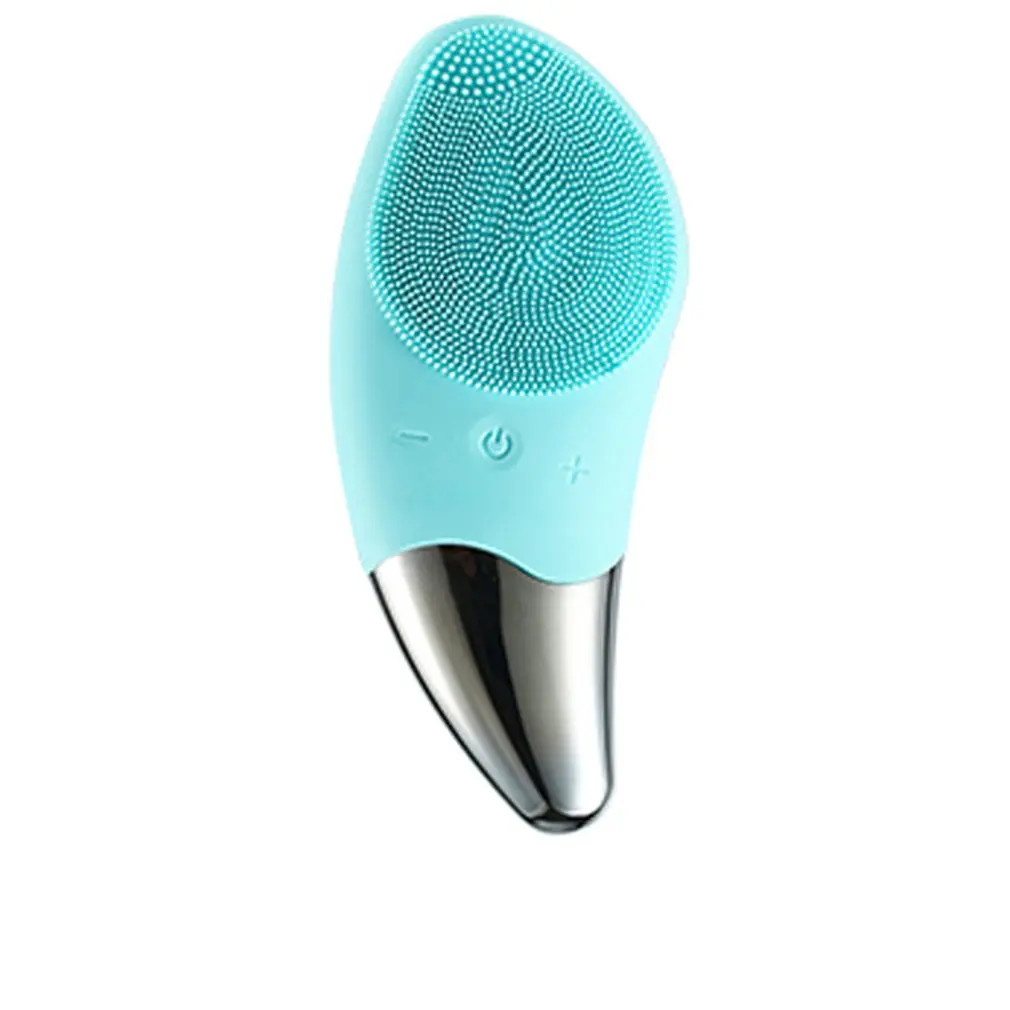 

Hot Selling Sonic electric vibrator face scrubber exfoliator skin cleaner massage wash machine silicone facial cleansing brush, Pink blue red